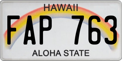 HI license plate FAP763