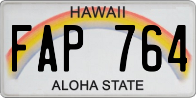 HI license plate FAP764