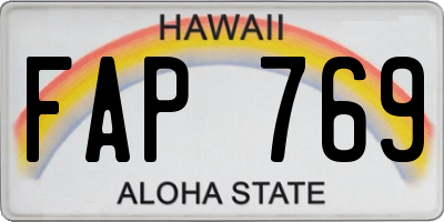 HI license plate FAP769