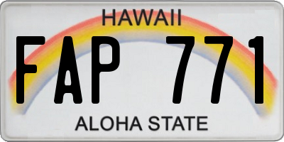 HI license plate FAP771