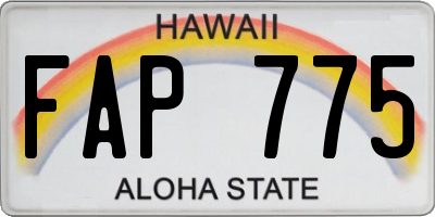 HI license plate FAP775