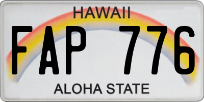 HI license plate FAP776