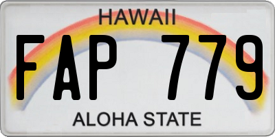 HI license plate FAP779