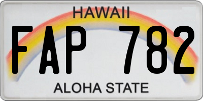 HI license plate FAP782