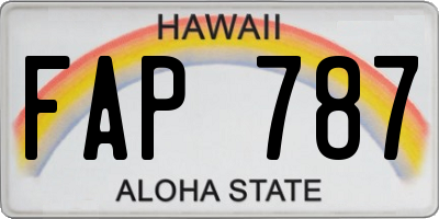 HI license plate FAP787