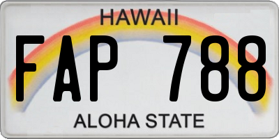 HI license plate FAP788