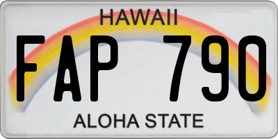 HI license plate FAP790