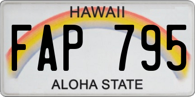 HI license plate FAP795