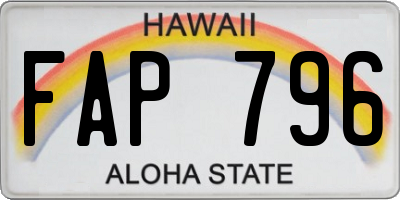 HI license plate FAP796