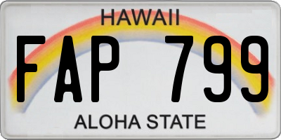 HI license plate FAP799