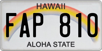 HI license plate FAP810
