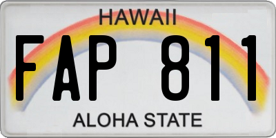 HI license plate FAP811
