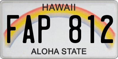 HI license plate FAP812