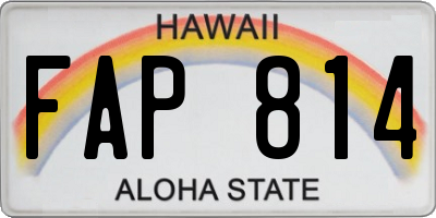 HI license plate FAP814