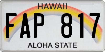 HI license plate FAP817