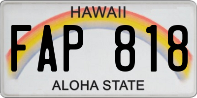 HI license plate FAP818