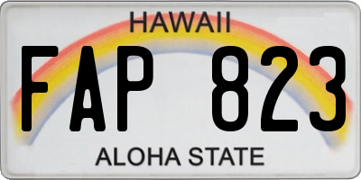 HI license plate FAP823
