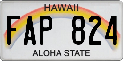 HI license plate FAP824