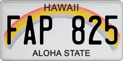 HI license plate FAP825