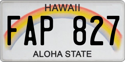 HI license plate FAP827