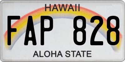 HI license plate FAP828