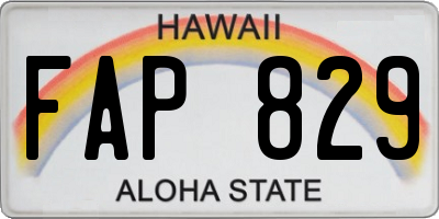 HI license plate FAP829
