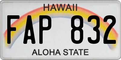 HI license plate FAP832