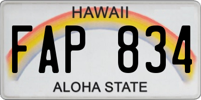HI license plate FAP834