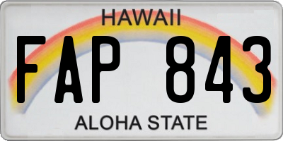 HI license plate FAP843