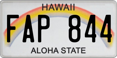 HI license plate FAP844
