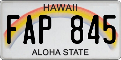 HI license plate FAP845