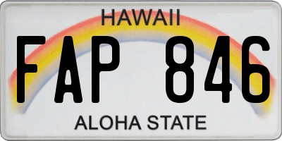 HI license plate FAP846