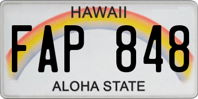 HI license plate FAP848