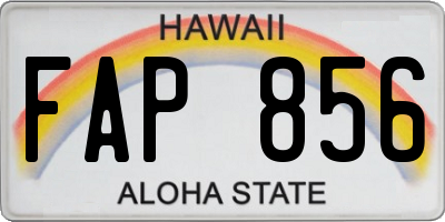 HI license plate FAP856