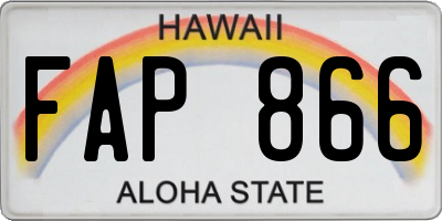 HI license plate FAP866