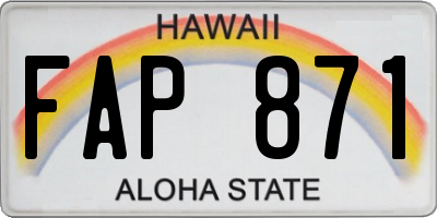 HI license plate FAP871