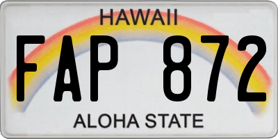 HI license plate FAP872