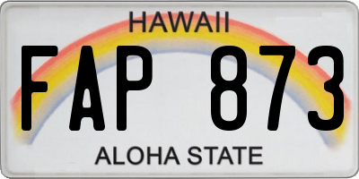 HI license plate FAP873