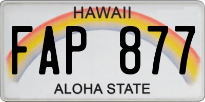 HI license plate FAP877