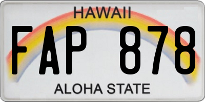 HI license plate FAP878