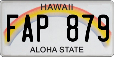HI license plate FAP879