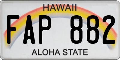 HI license plate FAP882