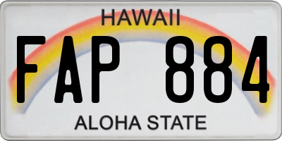 HI license plate FAP884