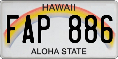 HI license plate FAP886
