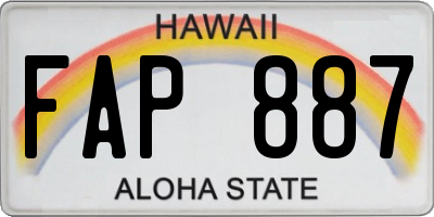 HI license plate FAP887