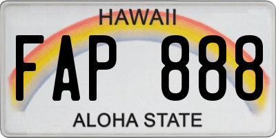HI license plate FAP888