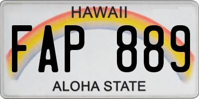 HI license plate FAP889