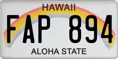 HI license plate FAP894