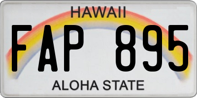 HI license plate FAP895