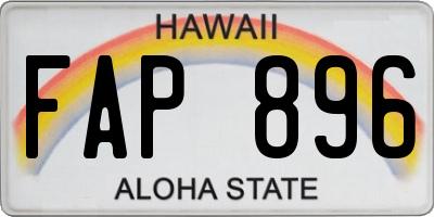 HI license plate FAP896